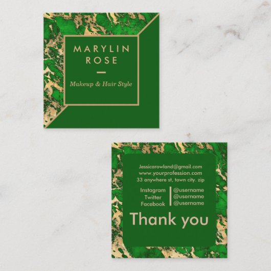 MARBLE KUSTOMIZBAR QUADRATISCHE VISITENKARTE (Vorne/Hinten)