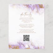 Marble Lavender Gold QR Code Einladung (Rückseite)