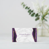 Marble Lila Gold Agate Business Card Visitenkarte (Stehend Vorderseite)