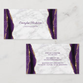 Marble Lila Gold Agate Business Card Visitenkarte (Vorne/Hinten)