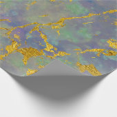 Marble Lila Gold Grüner Stein Schlaganfall Geschen Geschenkpapier (Ecke)