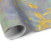 Marble Lila Gold Grüner Stein Schlaganfall Geschen Geschenkpapier (Rolleneckpunkt)