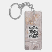 Marble Lila Gold - Ihr QR-Code-Geschäft Schlüsselanhänger (Vorderseite links)
