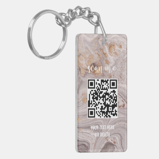 Marble Lila Gold - Ihr QR-Code-Geschäft Schlüsselanhänger (Vorderseite links)