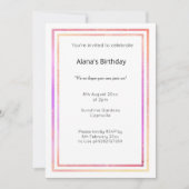 MARBLE LILA GOLD TRIM GEBURTSTAGLICHE EINLADUNG (Vorderseite)