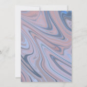 Marble Liquid Blush Blue Gold Typografy Wedding Einladung (Rückseite)