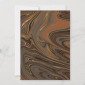 Marble Liquid Brown Gold Typografy Wedding Einladung (Rückseite)