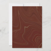 Marble Liquid Burgundy Gold Typografy Wedding Einladung (Rückseite)