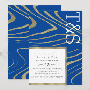 Marble Liquid Gold Agate Typografy Wedding Einladung