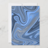 Marble Liquid Navy Blue Gold Typografy Wedding Einladung (Rückseite)