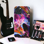 Marble Look Rich Blues Lila Personalisiert Case-Mate iPhone Hülle