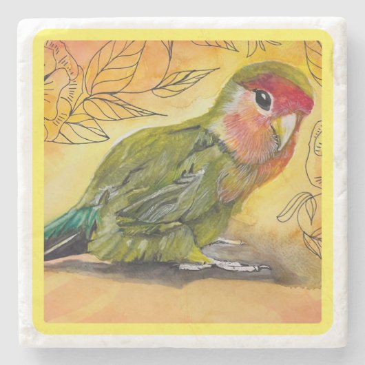 Marble Lovebird Untersetzer (Vorderseite)