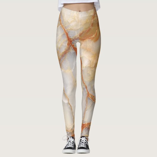 Marble Majestät: Glossy Elegance Leggings (Vorderseite)
