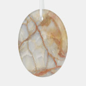 Marble Majestät: Glossy Elegance Ornament Aus Glas (Vorderseite links)