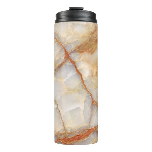 Marble Majestät: Glossy Elegance Thermosbecher (Vorderseite)