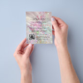 Marble Makeup Artist Holographic Glitzer QR Code Flyer (Gruppe)