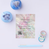 Marble Makeup Artist Holographic Glitzer QR Code Flyer (Einzeln)