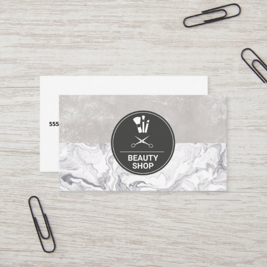 Marble Makeup Brushes Visitenkarte (Vorderseite/Rückseite Beispiel)