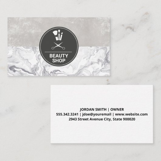 Marble Makeup Brushes Visitenkarte (Vorne/Hinten)