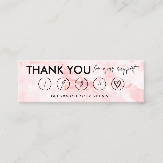 Marble Makeup Hair dank Loyalty Card Mini Visitenkarte (Vorderseite)