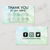 Marble Makeup Hair dank Loyalty Card Visitenkarte (Vorne/Hinten)