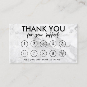 Marble Makeup Hair dank Loyalty Card Visitenkarte