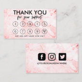 Marble Makeup Hair dank Loyalty Card Visitenkarte (Vorne/Hinten)