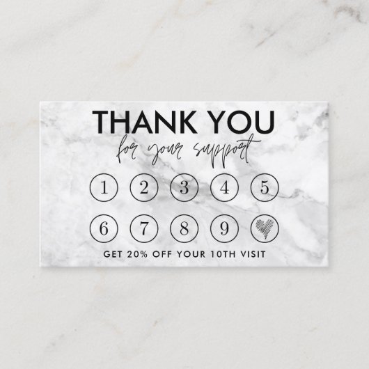 Marble Makeup Hair Logo Loyalty Card Visitenkarte (Vorderseite)