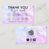 Marble Makeup Hair Logo Loyalty Card Visitenkarte (Vorne/Hinten)