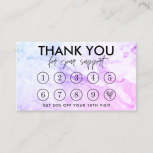 Marble Makeup Hair Logo Loyalty Card Visitenkarte