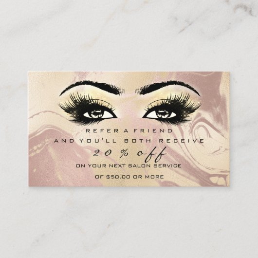 Marble Makeup Lashes Empfehlungskarte (Vorderseite)