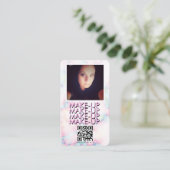 Marble Makeup Salon QR Code Foto Visitenkarte (Stehend Vorderseite)
