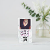 Marble Makeup Salon QR Code Foto Visitenkarte (Stehend Vorderseite)
