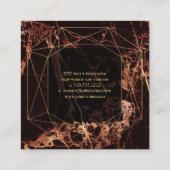 Marble Masala Red+Imitate Goldgemein Facette Quadratische Visitenkarte (Rückseite)