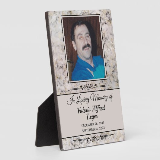 Marble Memorial Custom Keepsakes Fotoplatte (Seite)