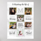 Marble Memorial Einzigartig 6 Foto Collage Beerdig Poster (Vorne)