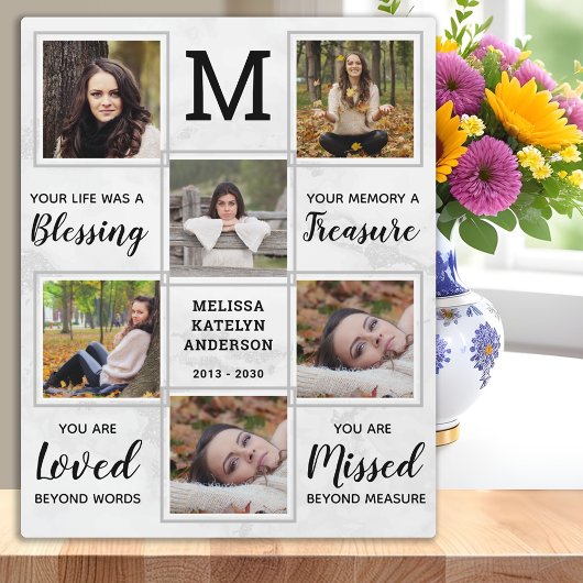 Marble Memorial Keepake Einzigartiges Foto Collage Fotoplatte