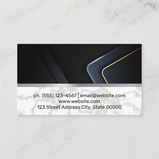 Marble Metallic Trim Visitenkarte (Rückseite)