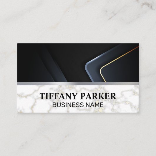 Marble Metallic Trim Visitenkarte (Vorderseite)