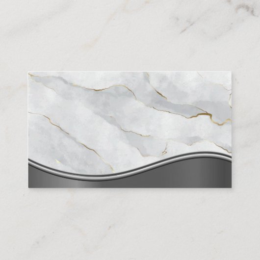 Marble Metallic Wave | QR-Code Visitenkarte (Rückseite)