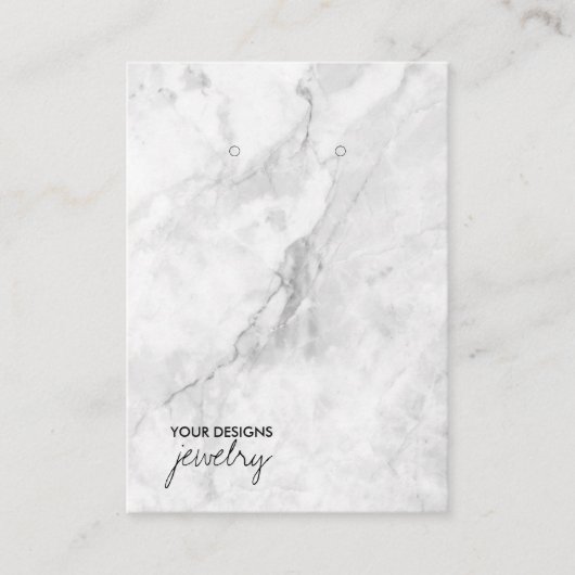 Marble Minimal Earring Display Card Visitenkarte (Vorderseite)