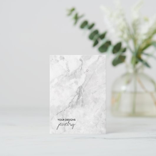 Marble Minimal Earring Display Card Visitenkarte (Stehend Vorderseite)