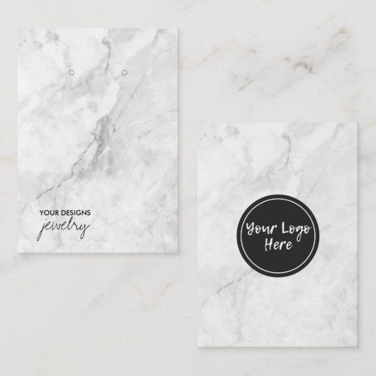 Marble Minimal Earring Display Card Visitenkarte (Vorne/Hinten)