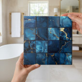 Marble Mix 4x4 Squares Blue ID1186c Fliese