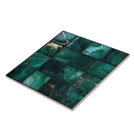 Marble Mix 4x4 Squares Emerald Green ID1185a Fliese (Seite)