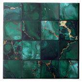 Marble Mix 4x4 Squares Emerald Green ID1185c Fliese (Vorderseite)
