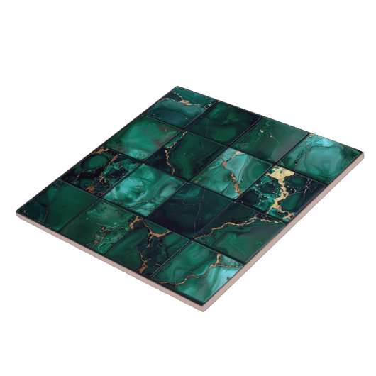 Marble Mix 4x4 Squares Emerald Green ID1186c Fliese (Seite)