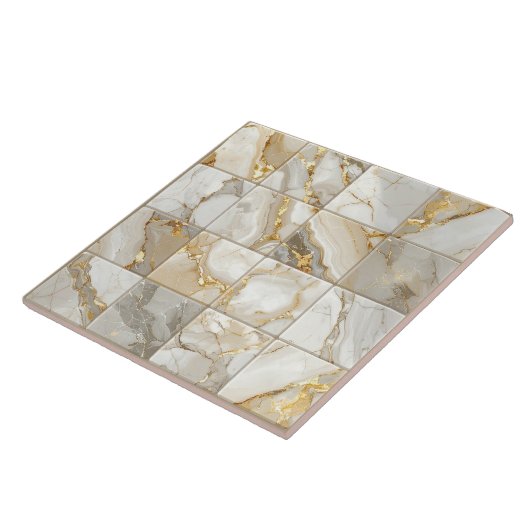 Marble Mix 4x4 Squares Ivory ID1185a Fliese (Seite)