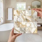 Marble Mix 4x4 Squares Ivory ID1186a Fliese