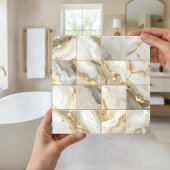 Marble Mix 4x4 Squares Ivory ID1186c Fliese